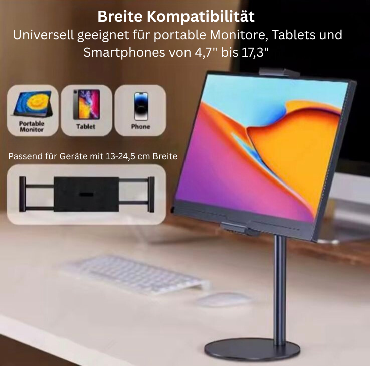 In hoogte verstelbare monitor- en tabletstandaard