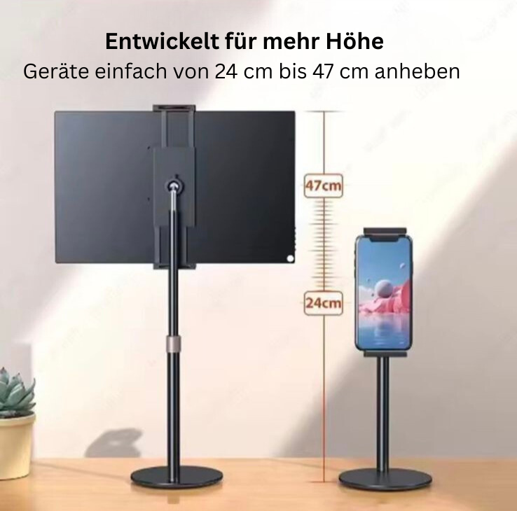 In hoogte verstelbare monitor- en tabletstandaard